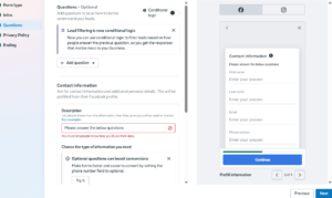 meta lead form